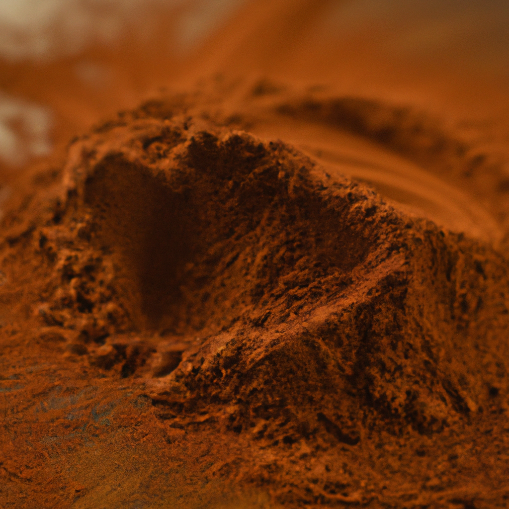 Mesa de trabajo con cacao y chocolate artesanal, iluminación suave y textura detallada